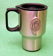 Celtic Ireland Irish Harp Design Stainless Steel Travel Mug