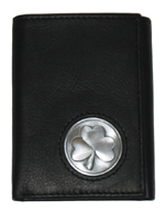 Celtic Ireland Trifold Wallet with Shamrock Emblem