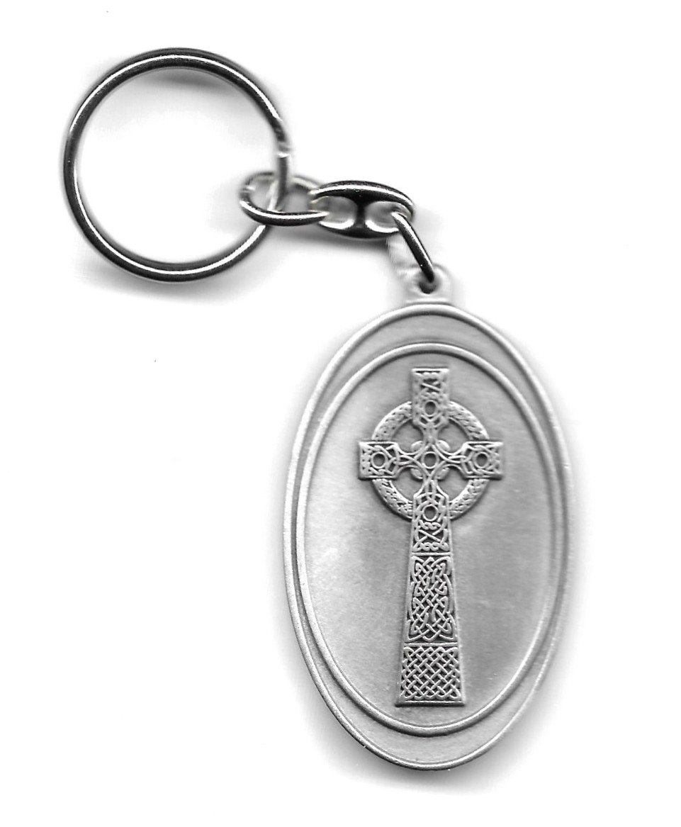 Celtic Cross Pewter Keychain