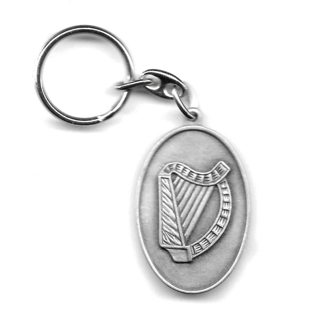 Irish Harp Pewter Keychain