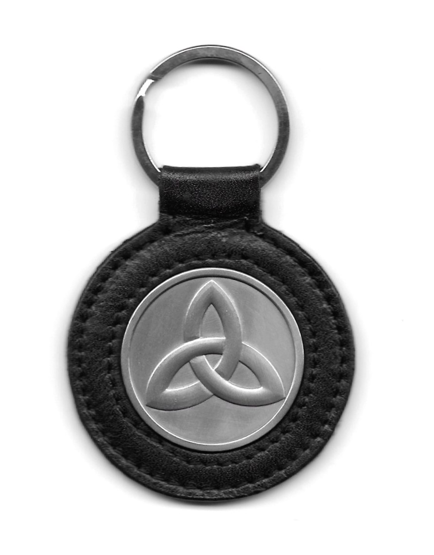 Trinity Knot Leather Keychain